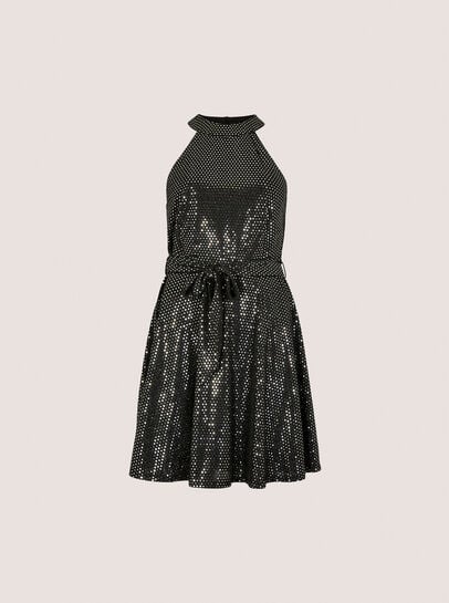 Sequin Embellished Halterneck Mini Dress
