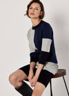 Colour Block Bodycon Mini Dress, Navy, large