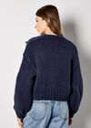 Chunky Knit Strawberry Cardigan, Navy, large