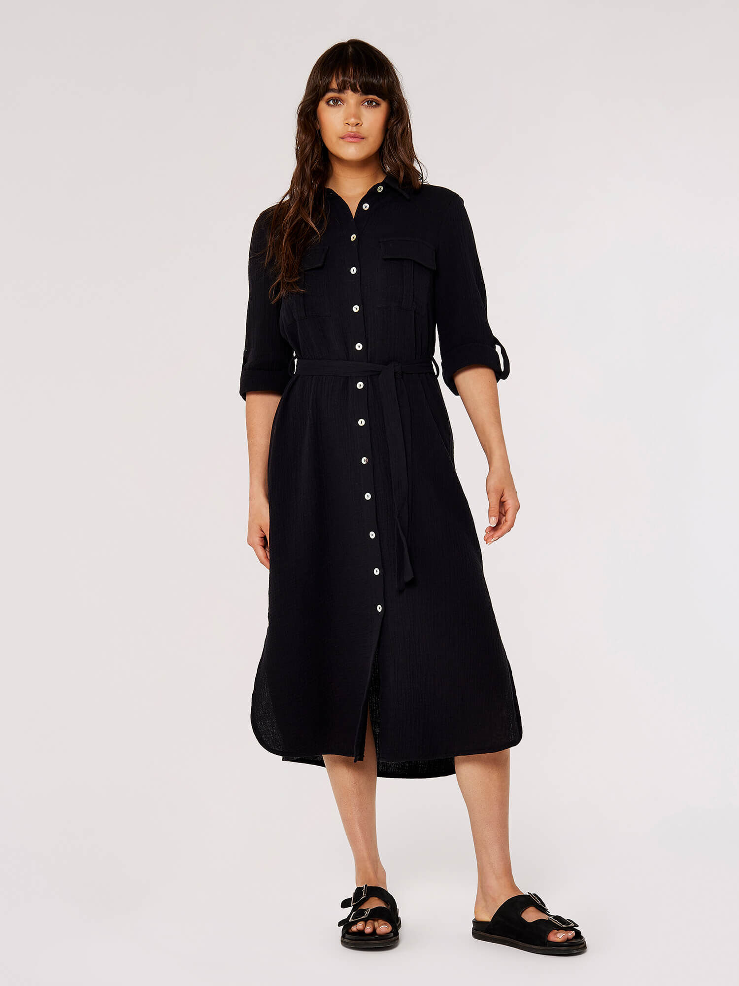 Cotton shirt dress midi outlet