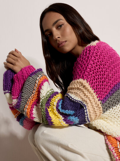 Multicoloured Wave Chunky Jumper