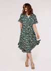 Floral Knot Midi Dress, Green, large