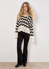 Chevron Scallop Boarder Jumper, Cream, large