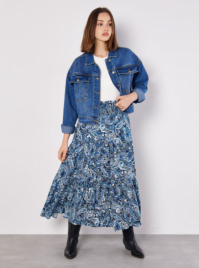 Paisley Tiered Maxi Skirt