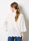 Flower Bell Sleeve Top, White, large