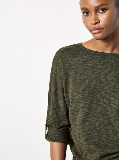 Cotton Blend Ruched Side Jumper