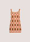 Diamond Crochet Mini Dress, Coral, large