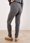 Soft Ribbed Knit Slim-Leg Joggers, Grey, large