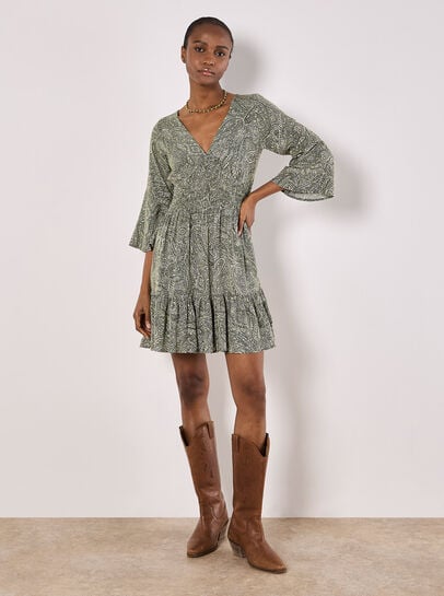 Metallic Dobby Paisley Mini Dress