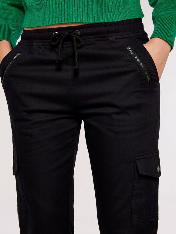 Combat pocket Trousers, Black, large