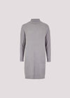 Ribbed Knit Mini Dress, Grey, large