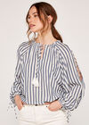 Stripe Tie Top, Blue, large