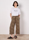 Leopard Print Culottes, Brown, large