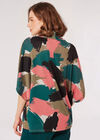 Paint Stroke Cowl Neck Top, Khaki, large