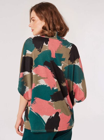 Paint Stroke Cowl Neck Top