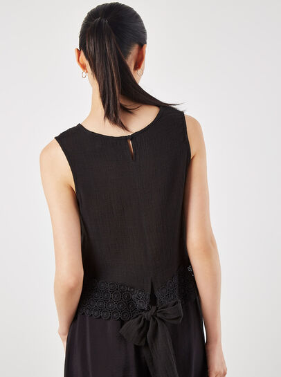 Cotton Lace Bow Top
