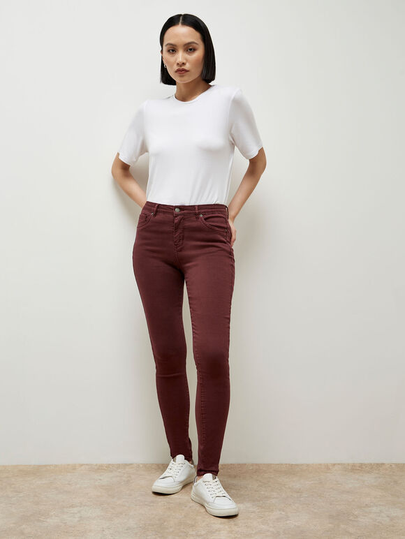 Sienna Skinny Fit Jeans, Burgundy, large