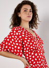 Painterly Hearts Mini Dress, Red, large