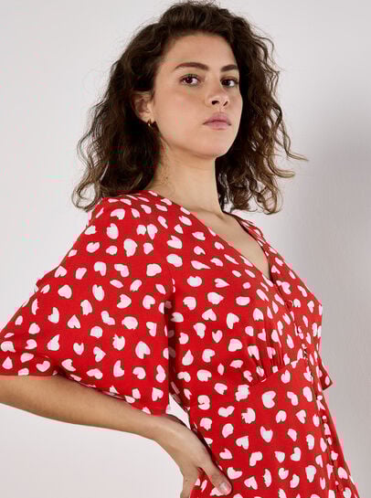 Painterly Hearts Mini Dress