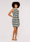 Ikat Shirt Mini Dress, Green, large