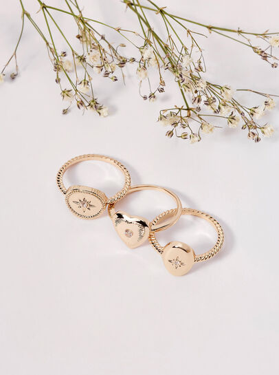 Gold 3 Pack Rings