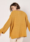 Textured Knit Oversized Jumper, Mustard, large