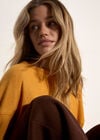 Honeycomb Knit Oversized Top, Mustard, large