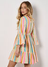 Colourful Pattern Woven Mini Dress, Assorted, large
