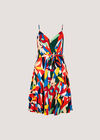 Colour Block Tiered Cami Mini Dress, Orange, large