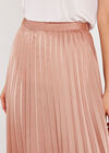 Pleated Satin Crepe Skirt, Pink, large