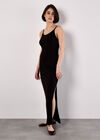 Ribbed Jersey Maxi Dress, Black, large