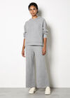 Waffle Knit Hooded Jumper, Grey, large