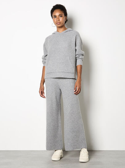 Waffle Knit Hooded Jumper