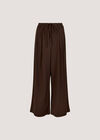 Pleat Detail Wide-Leg Trousers, Brown, large