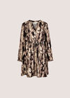 Abstract Print Utility Mini Dress, Black, large