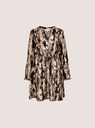Abstract Print Utility Mini Dress