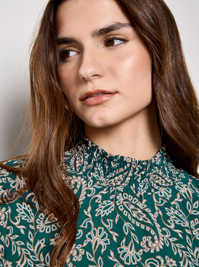 Paisley Print Chiffon Top