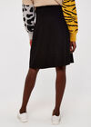 Knitted Boucle A Line Midi Skirt, Black, large