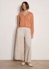 Scallop Hem Cardigan, Peach, large