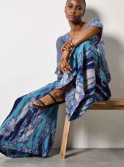 Tie Dye Crinkle Palazzo Trousers