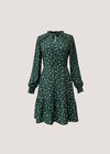 Ditsy Floral Mini Skater Dress, Green, large
