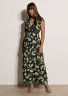 Jasmine Floral Wrap Maxi Dress, Green, large