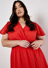 Curve Jacquard Chevron Wrap Midi Dress, Orange, large