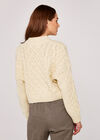 Aran Knit Jumper, Cream, large