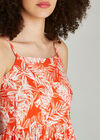 Orange Sketched Palm Lapis Cami Dress, Orange, large