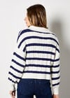 Stripe Cable Knit Jumper, White, large