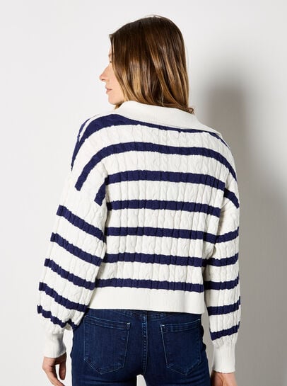 Stripe Cable Knit Jumper