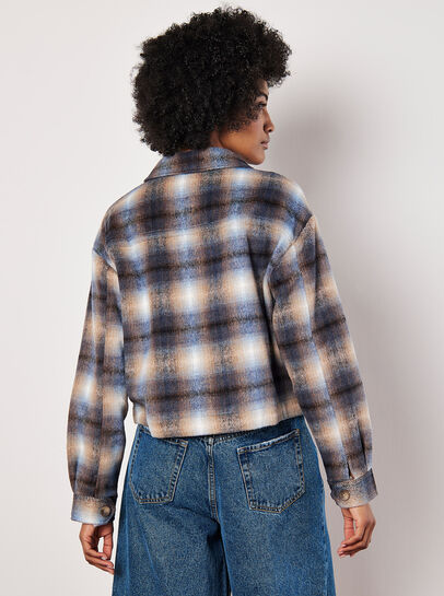 Brushed Check Cropped Jacket