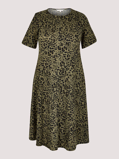 Curve Leopard Print Midi Dress