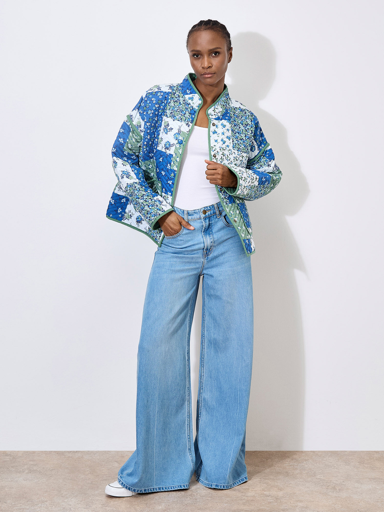 【PARTIMENTO】24FW WIDE COLLAR REVERSIBLE QUILTING JACKET Reversible patched quilt Jacket – amente
